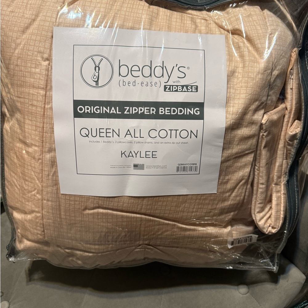 Beddy’s Kaylee Queen All Cotton Zipper Bedding - Blush